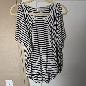 American Eagle Outfitters Black and White Striped Blouse